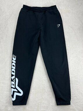 Gymshark Training Fleece Jogger Pants Unisex S Black Lifting Graphic Activewear